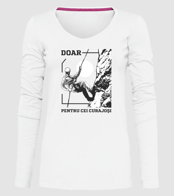 Doar pentru cei curajoși model alb pe tricou