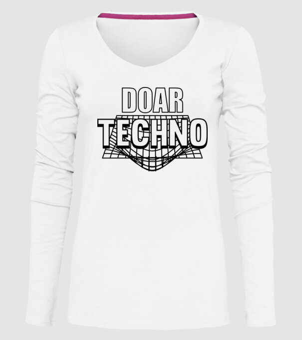 Doar techno model alb pe tricou