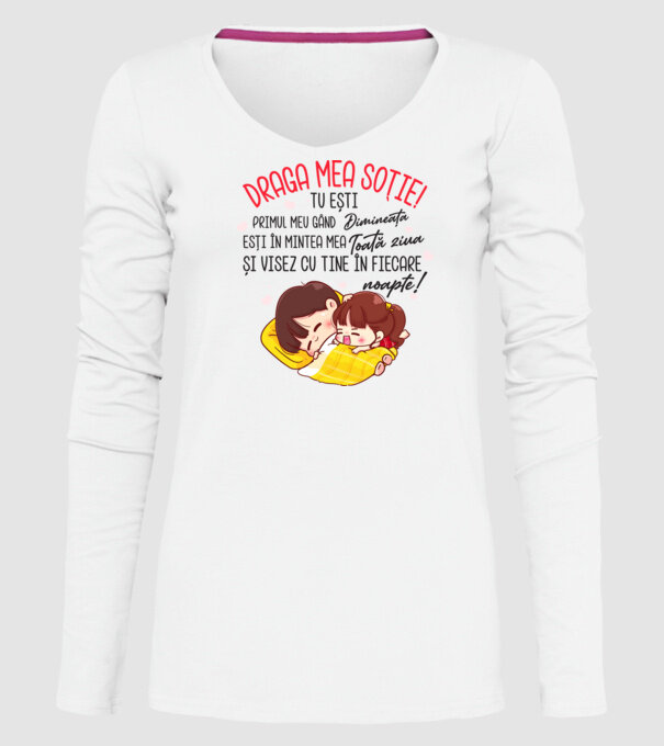 Draga mea soție tu ești primul meu model alb pe tricou