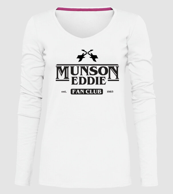 eddie munson fan club model alb pe tricou