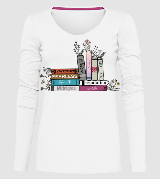 Eras tour books color 2 model alb pe tricou