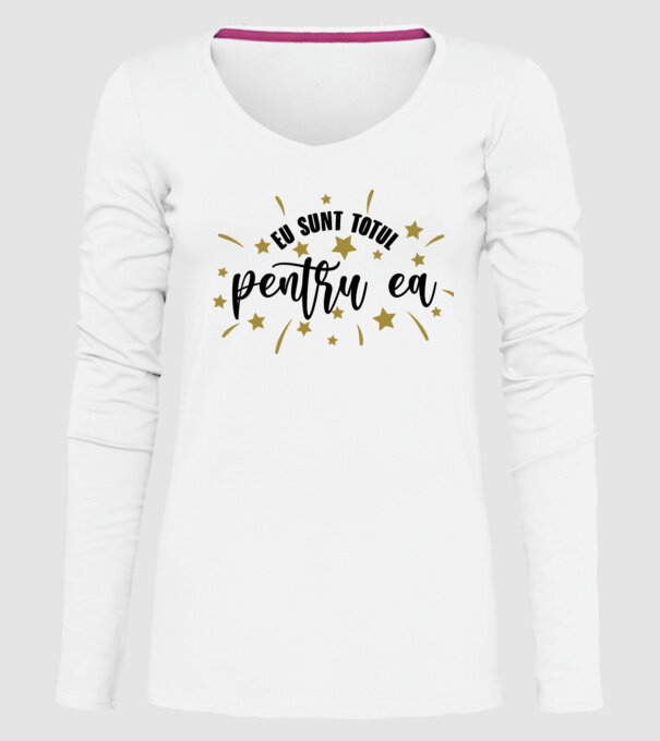 Eu sunt totul pentru el/ ea model alb pe tricou