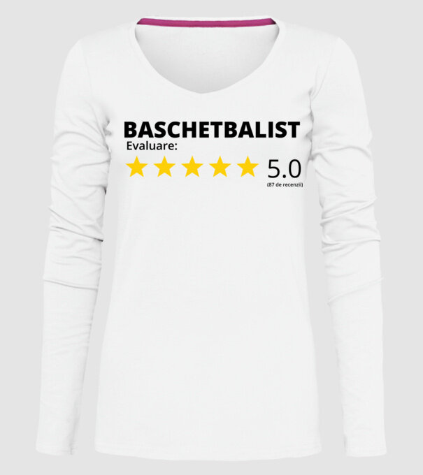 Evaluare 5 BASCHETBALIST model alb pe tricou