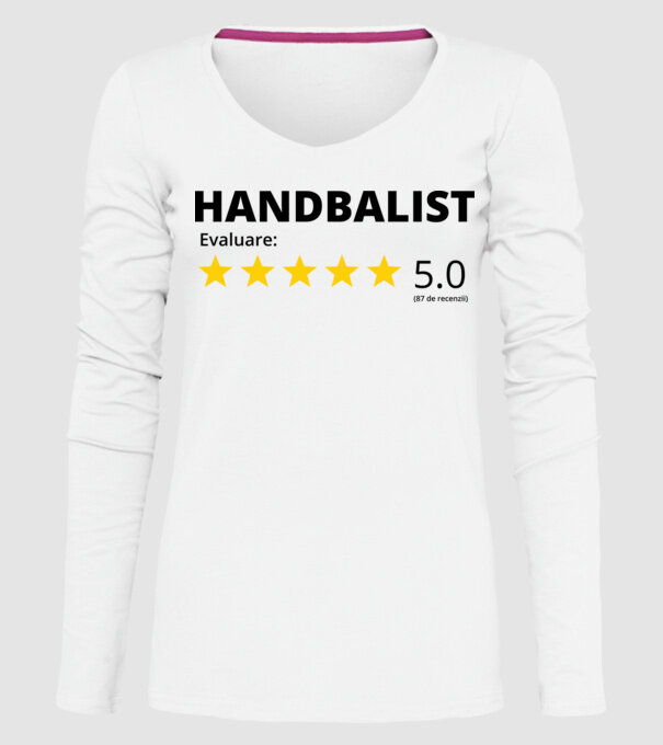 Evaluare 5 HANDBALIST model alb pe tricou