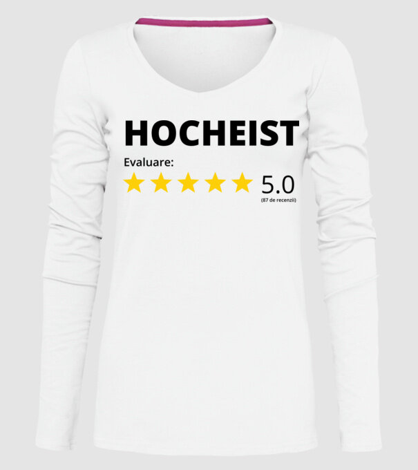Evaluare 5 HOCHEIST model alb pe tricou