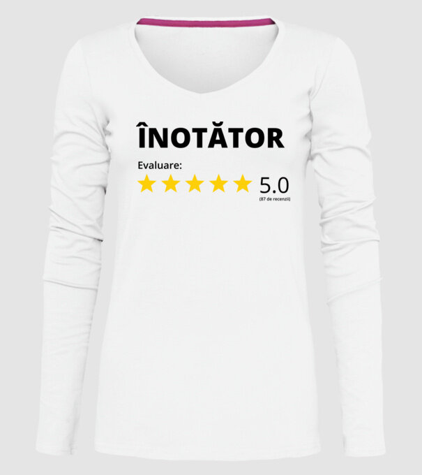 Evaluare 5 ÎNOTĂTOR model alb pe tricou