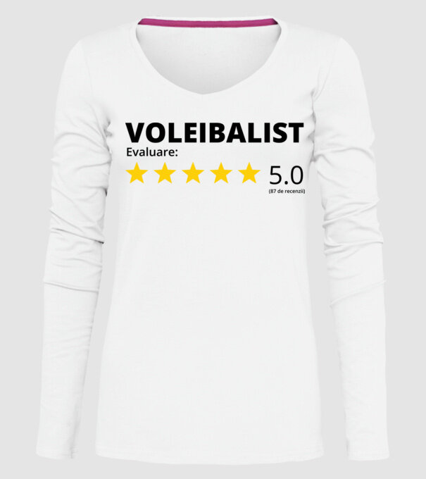 Evaluare 5 VOLEIBALIST model alb pe tricou