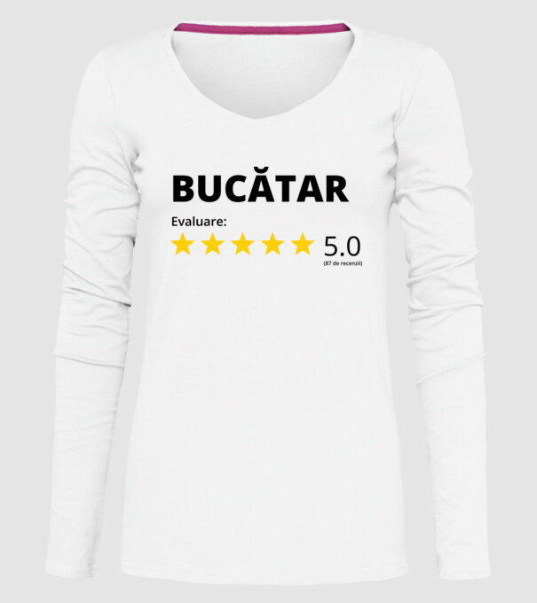 Evaluare - BUCĂTAR model alb pe tricou