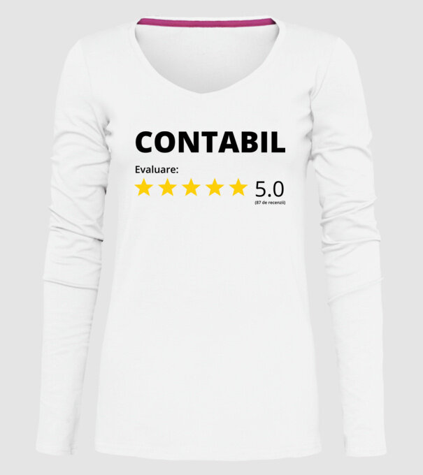Evaluare - CONTABIL model alb pe tricou