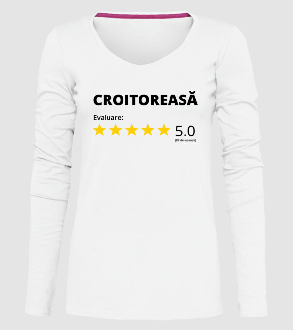 Evaluare - CROITOREASĂ model alb pe tricou