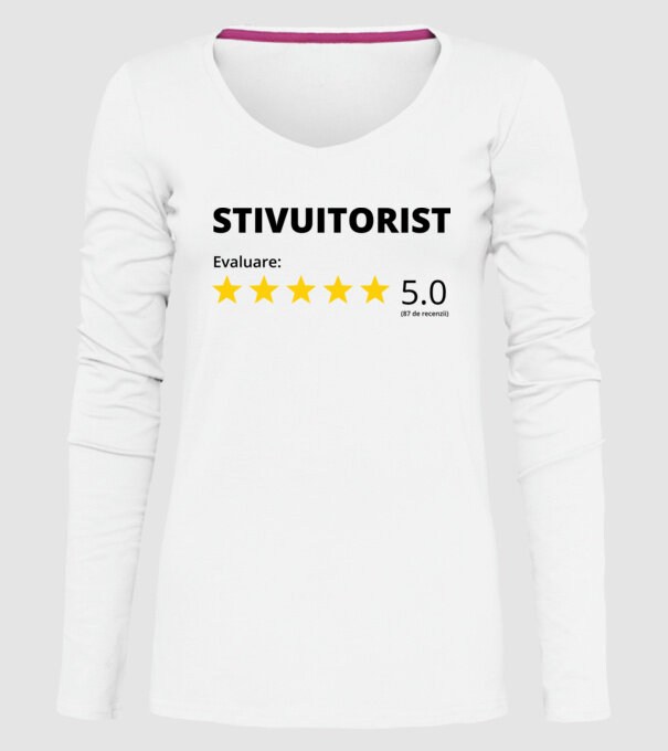 Evaluare - STIVUITORIST model alb pe tricou