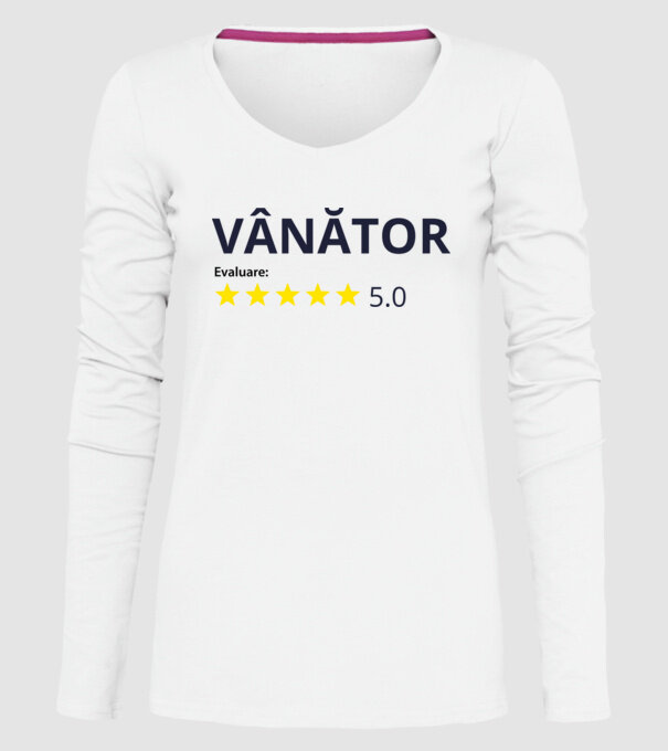 evaluare: vânător de 5 stele model alb pe tricou