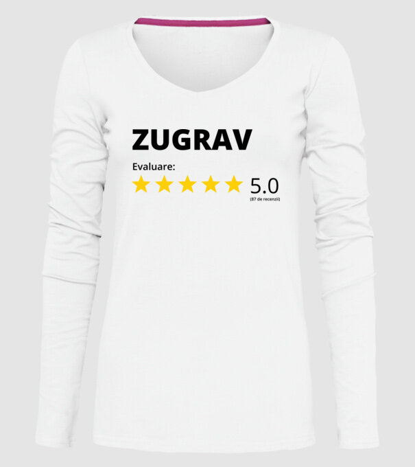 Evaluare - ZUGRAV model alb pe tricou
