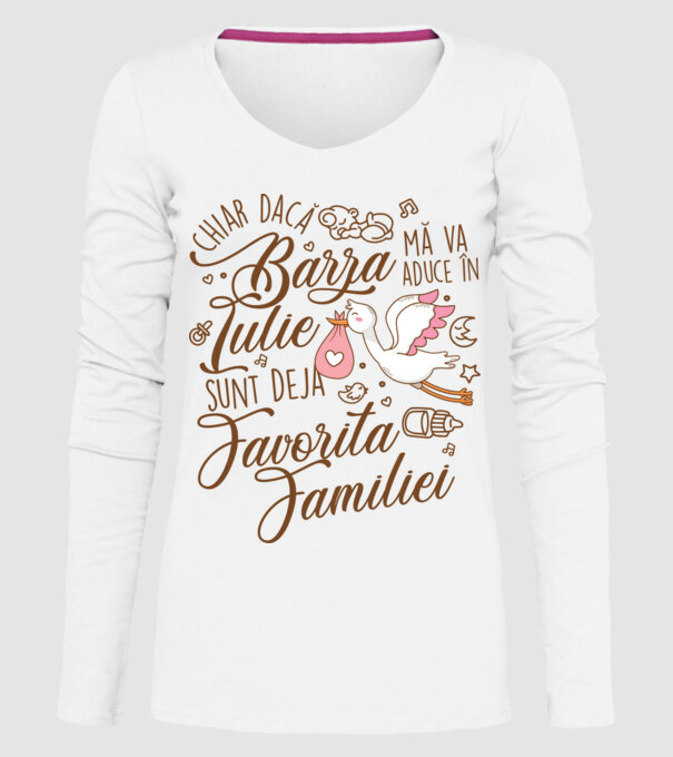 Favorita familiei IULIE model alb pe tricou