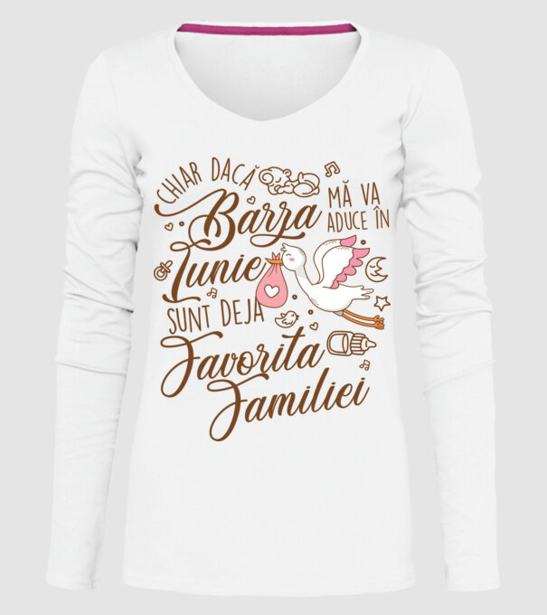 Favorita familiei IUNIE model alb pe tricou