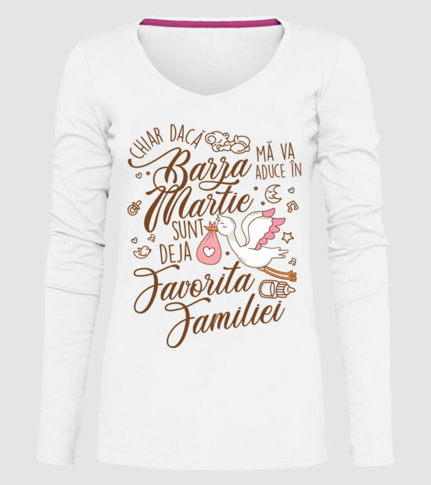 Favorita familiei MARTIE model alb pe tricou