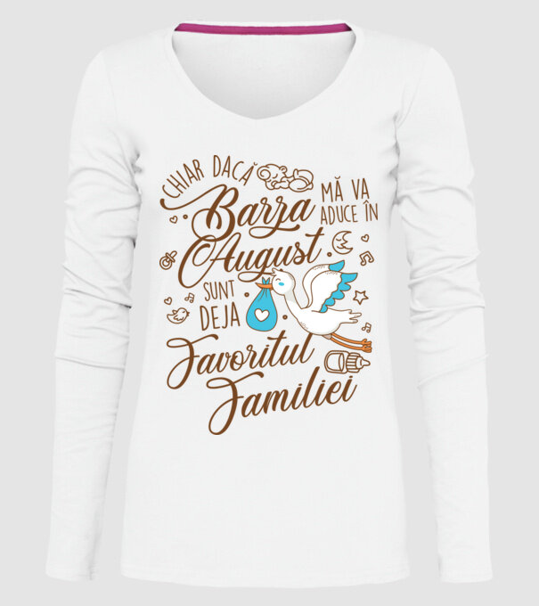 Favoritul familiei AUGUST model alb pe tricou