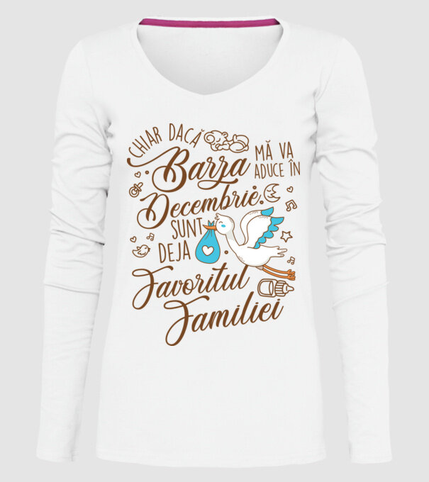 Favoritul familiei DECEMBRIE model alb pe tricou