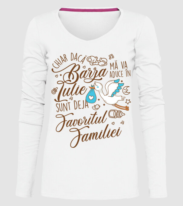 Favoritul familiei IULIE model alb pe tricou