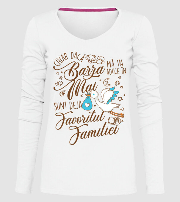 Favoritul familiei MAI model alb pe tricou