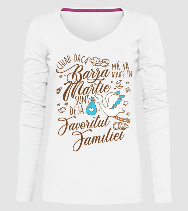Favoritul familiei MARTIE model alb pe tricou