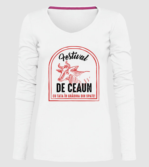 Festival de ceaun - cu tata în grădina din spate! model alb pe tricou