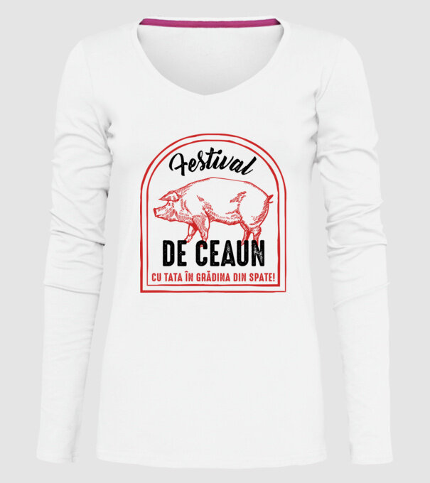Festival de ceaun - cu tata în grădina din spate! model alb pe tricou