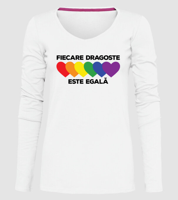 Fiecare dragoste este egală model alb pe tricou