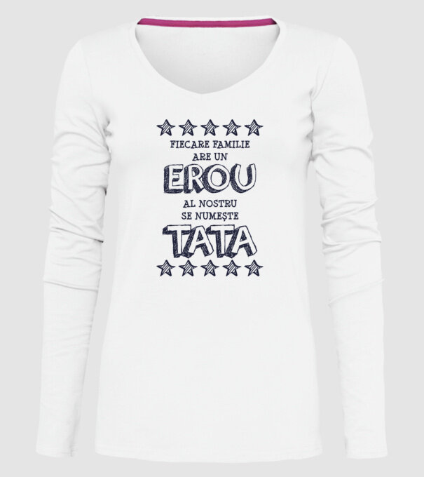 Fiecare familie are un erou, al nostru se numește tata model alb pe tricou