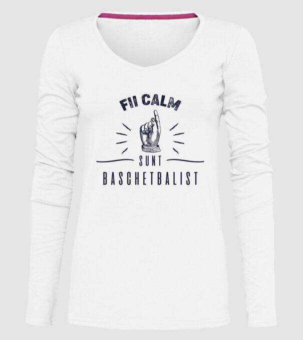 Fii calm, sunt BASCHETBALIST model alb pe tricou