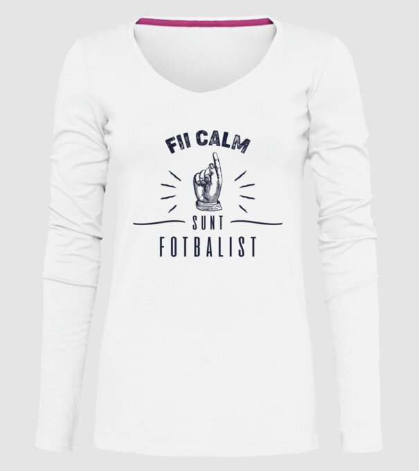 Fii calm, sunt FOTBALIST model alb pe tricou