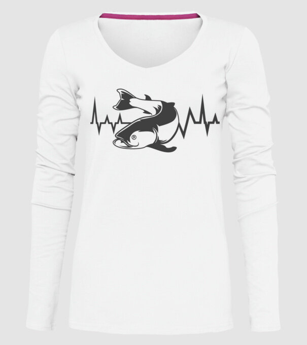 Fish model alb pe tricou