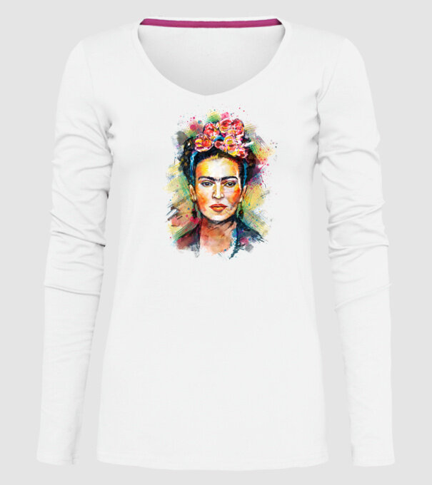 Frida Kahlo model alb pe tricou