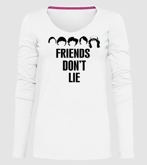 friends dont lie stranger things model alb pe tricou