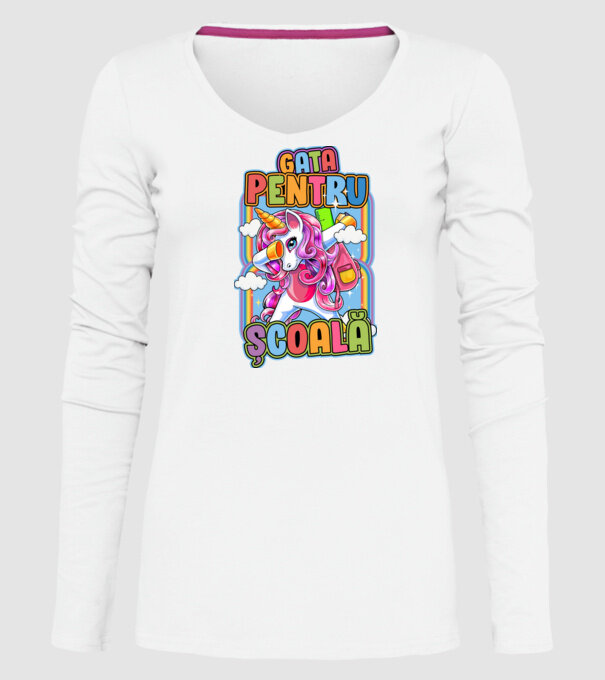 Gata pentru școală D1947707 model alb pe tricou