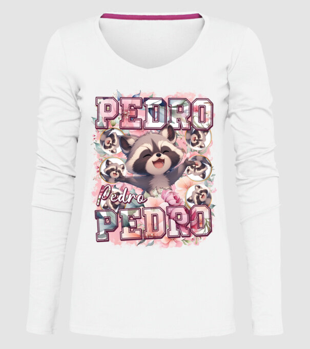 Girly Pedro model alb pe tricou