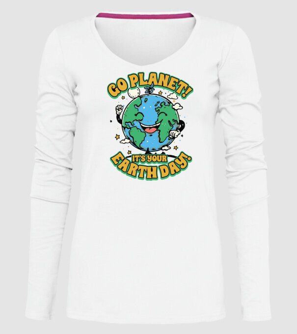 Go planet model alb pe tricou