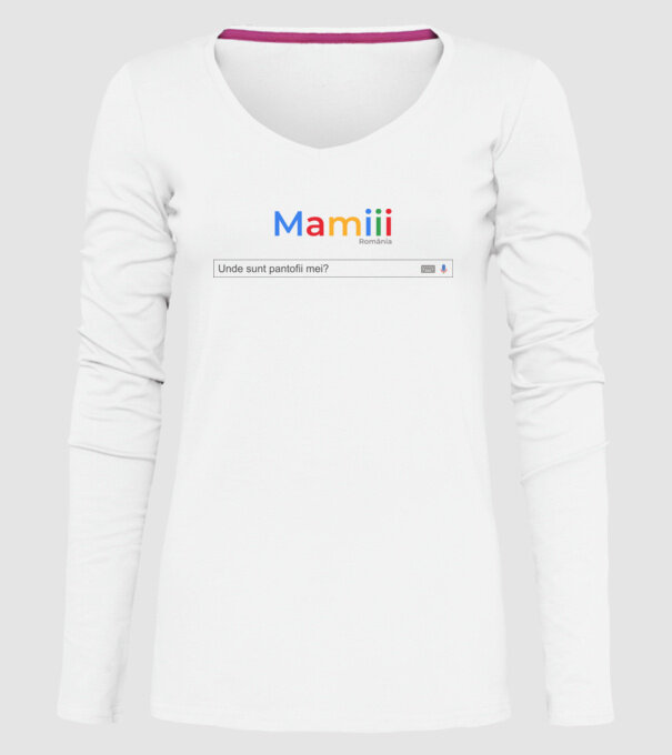 Mamiiii - Unde sunt pantofii mei? model alb pe tricou