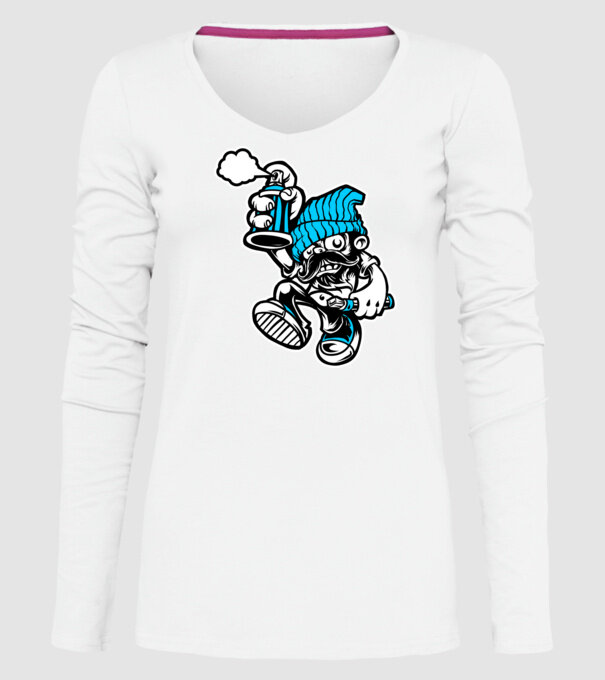 Graffiti model alb pe tricou