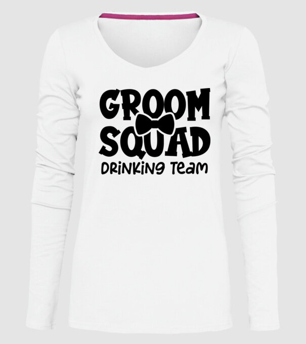 Groom Squad model alb pe tricou