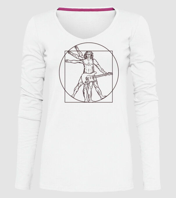 Guitar player model alb pe tricou