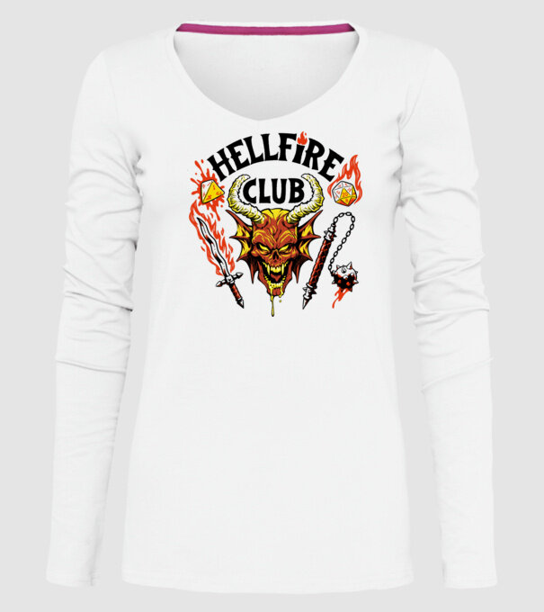 Hellfire ok model alb pe tricou