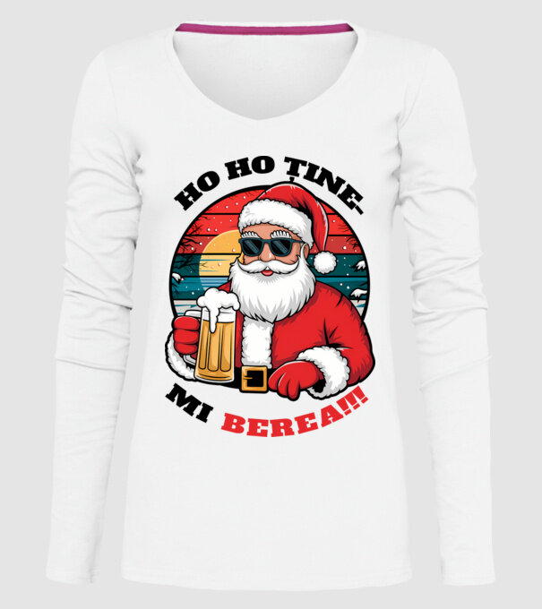 Ho ho ține mi berea! alb model alb pe tricou
