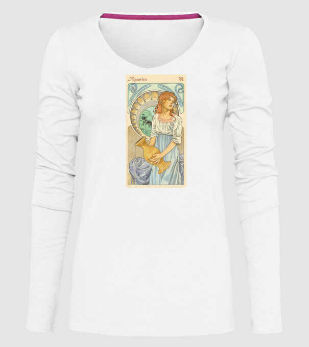 Horoscop Tarot VARSATOR model alb pe tricou