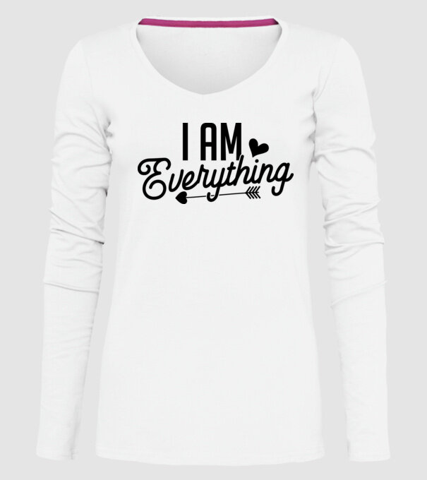 I am everything model alb pe tricou