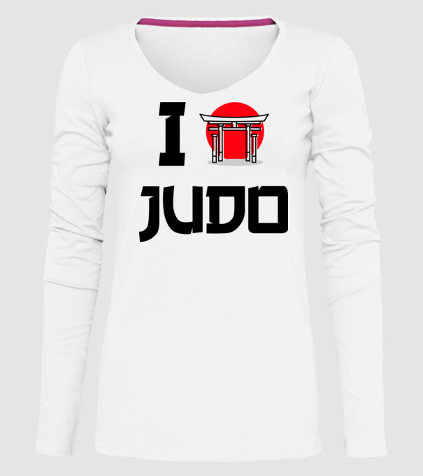 I love Judo model alb pe tricou