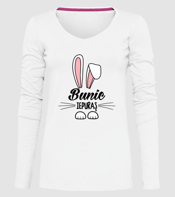 iepuraș bunic model alb pe tricou