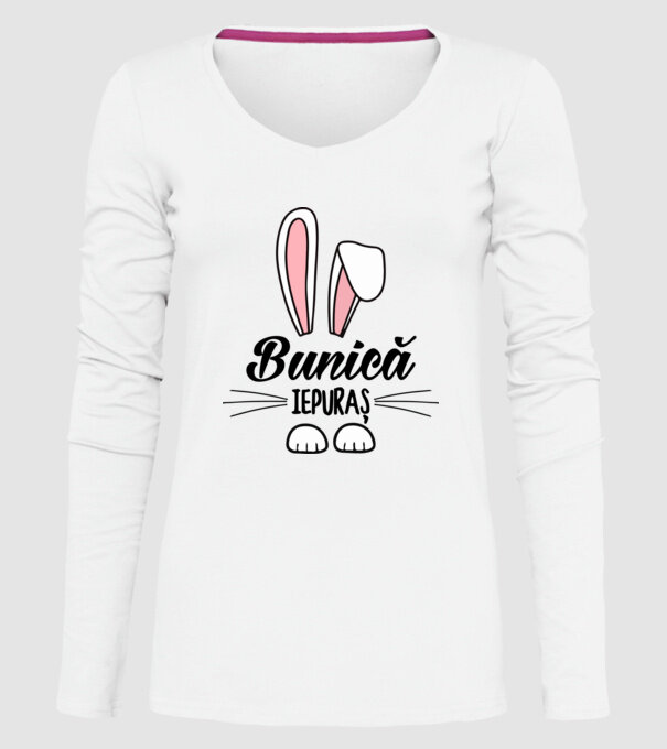 iepuraș bunică model alb pe tricou