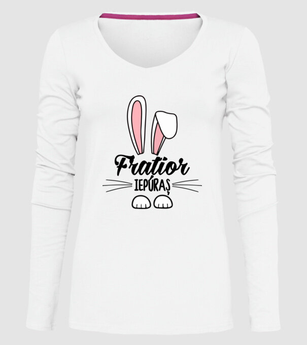 iepuraș frățior model alb pe tricou
