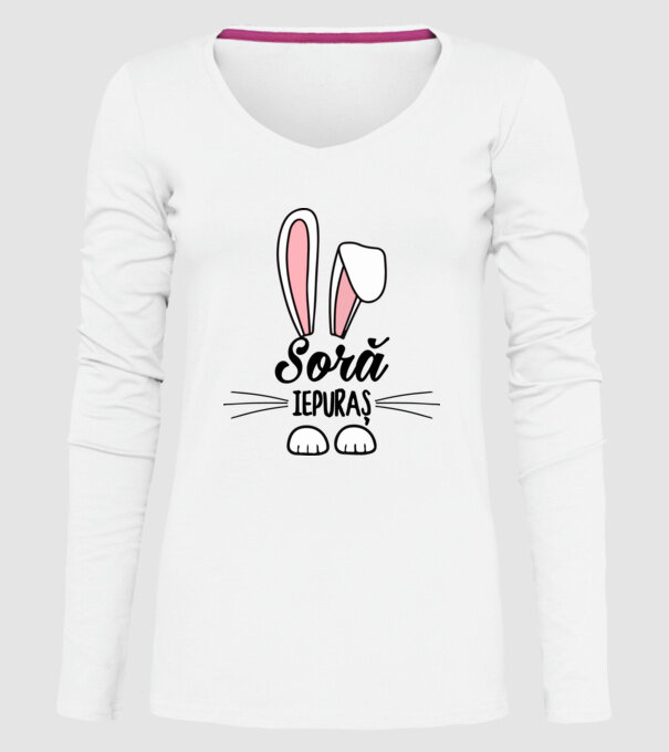 iepuraș soră model alb pe tricou